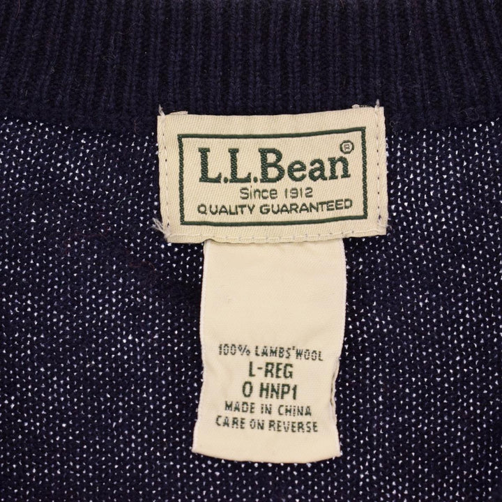 LLBean All-over Print V-neck Wool Knit Vest Men's L /eaa365720