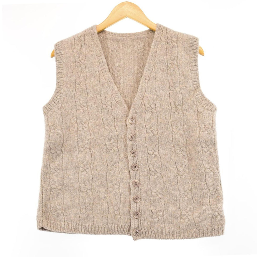 V-neck wool knit vest for men, size M /eaa365733