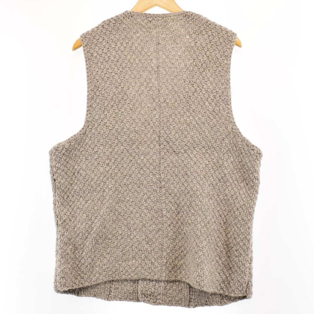 Cable knit open front wool knit vest Men's XL /eaa365799