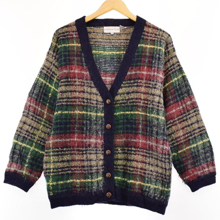 HIGHGATE Ltd Check Pattern Acrylic x Wool Knit Cardigan Women's M /eaa365804