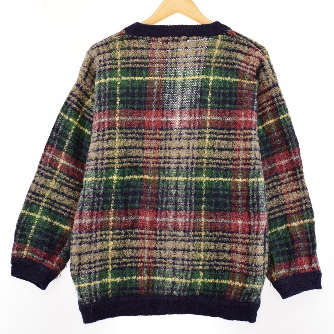 HIGHGATE Ltd Check Pattern Acrylic x Wool Knit Cardigan Women's M /eaa365804