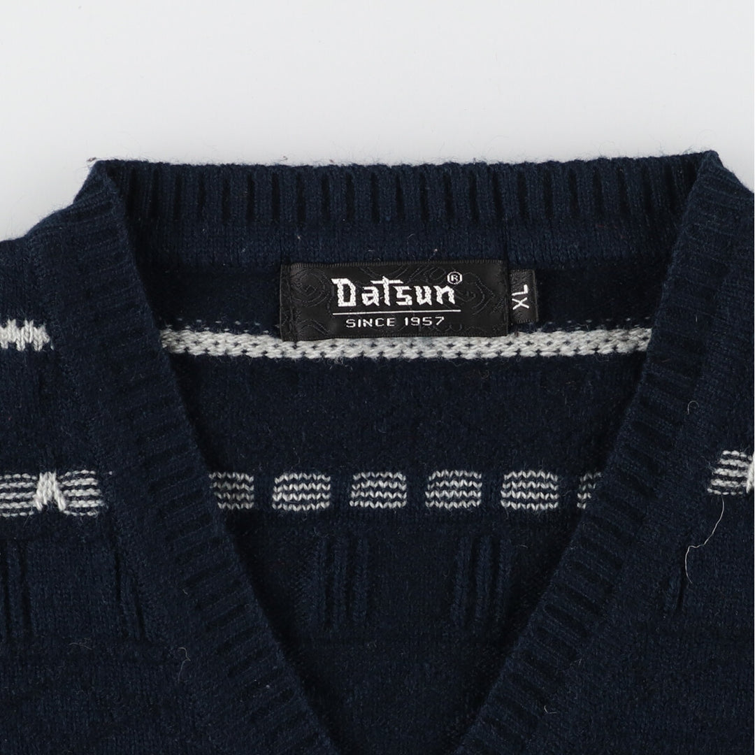 DATSUN V-neck wool knit sweater for women L /eaa365805