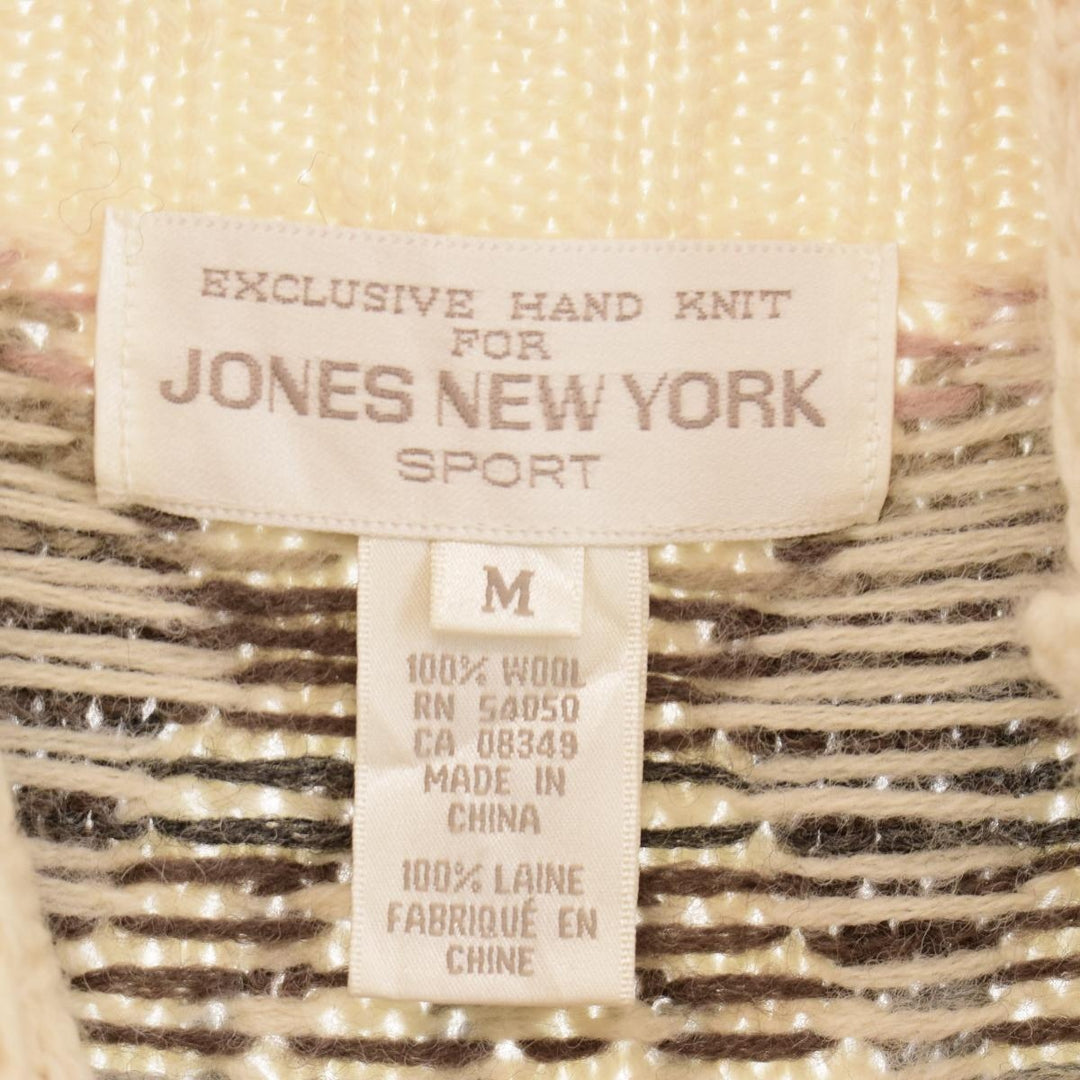 JONES NEW YORK All-over print wool knit sweater, women's XL /eaa365911