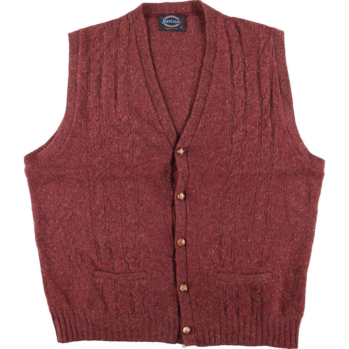 80'S Jantzen open-front wool knit vest made in USA, men's XL, vintage /eaa365938