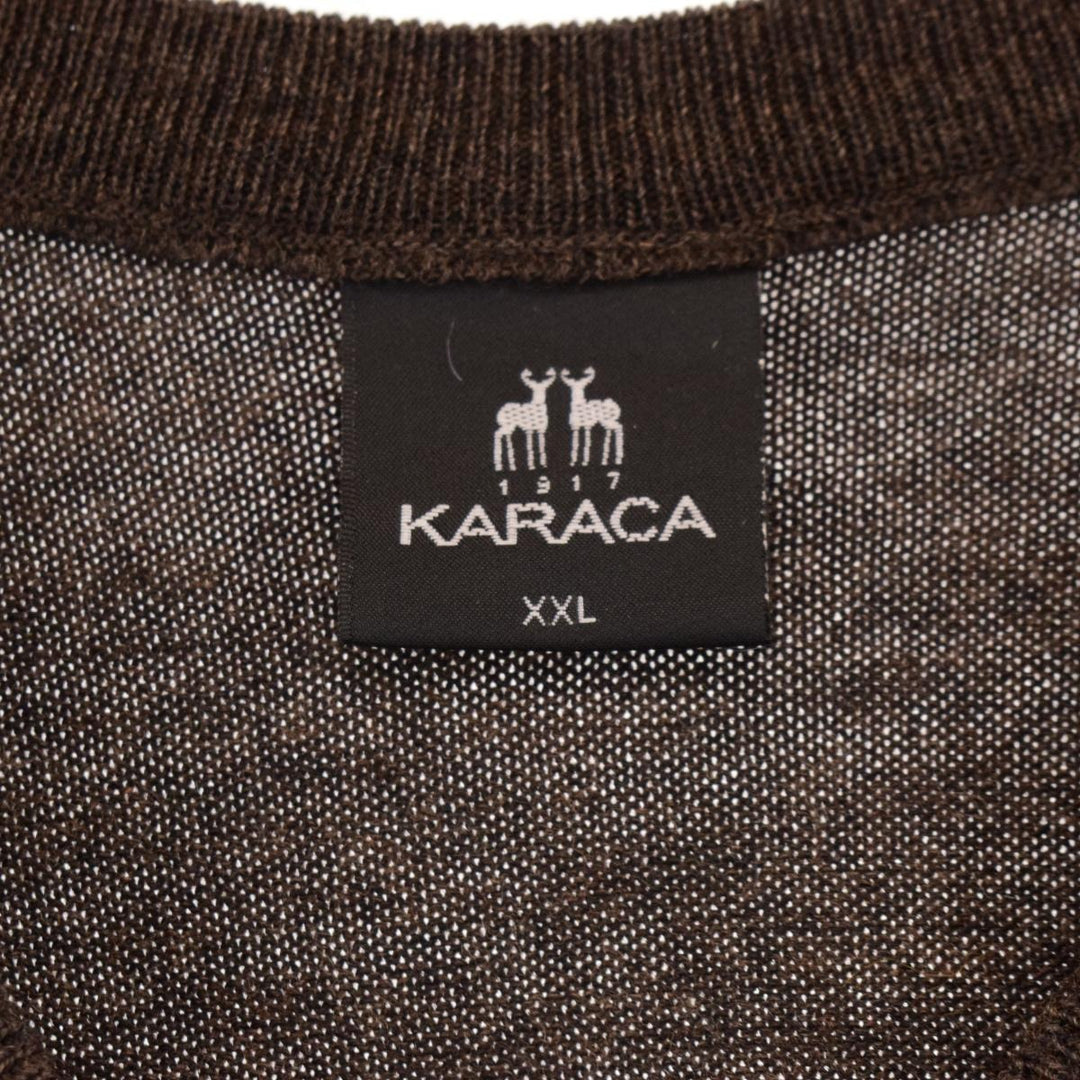 KARACA V-neck wool knit vest, men's XXL /eaa365941