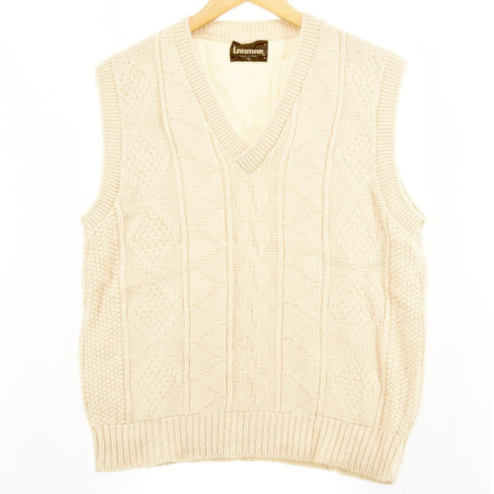 LAHMAR V-neck wool knit vest, men's M /eaa365943