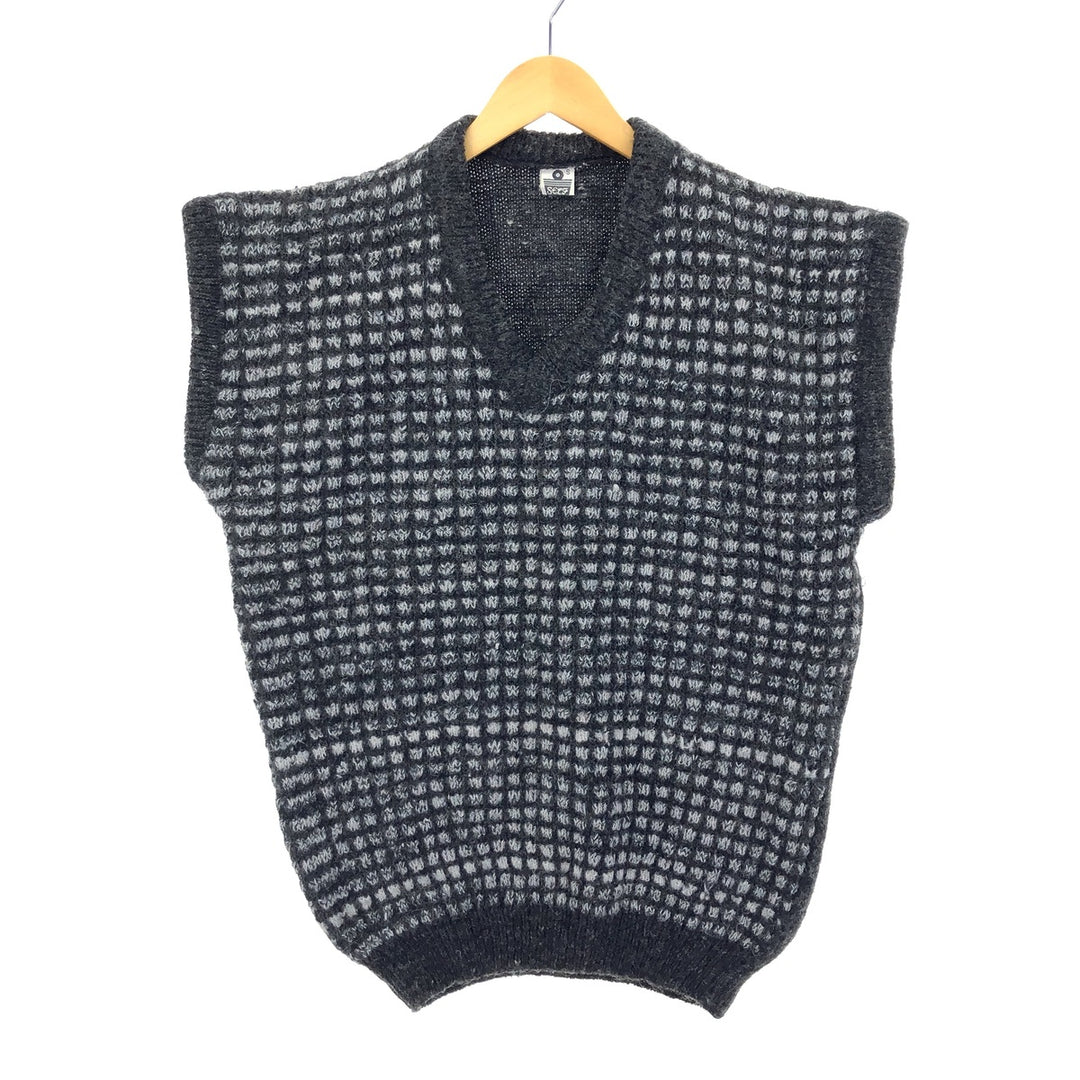 SCLT V-neck Birdseye Pattern Wool Knit Vest Men's S /eaa365944