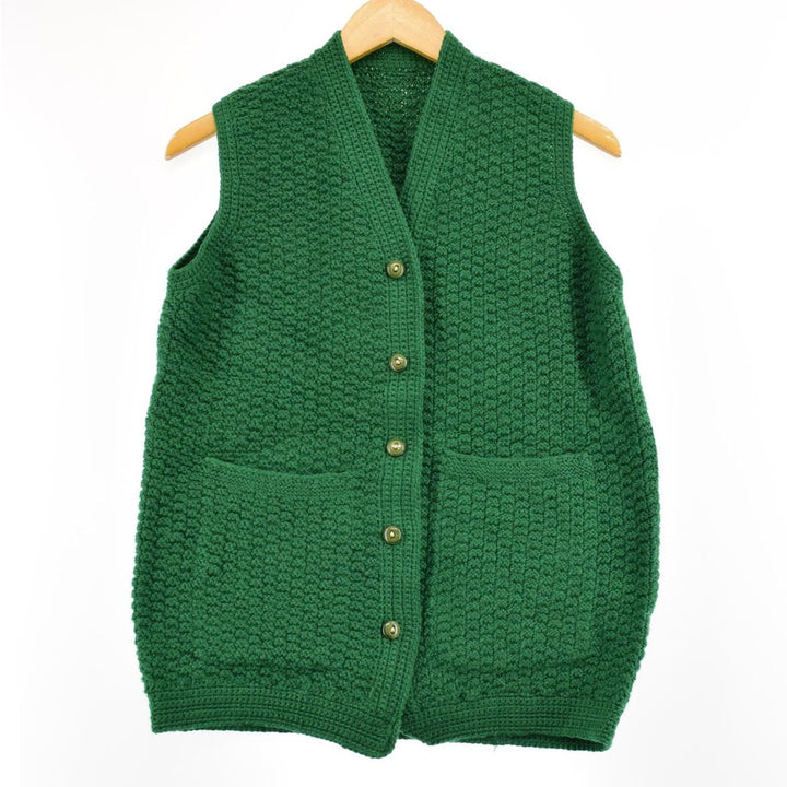 Front-opening wool knit vest for women, S /eaa365946