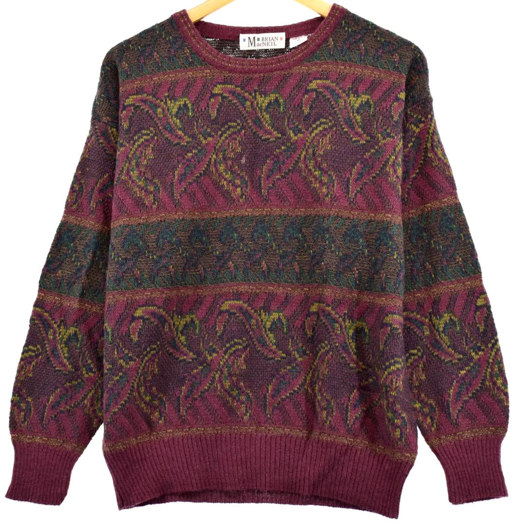 BRIAN MacNEIL All-over print acrylic x wool knit sweater for women, size M [Eluru] /eaa365995