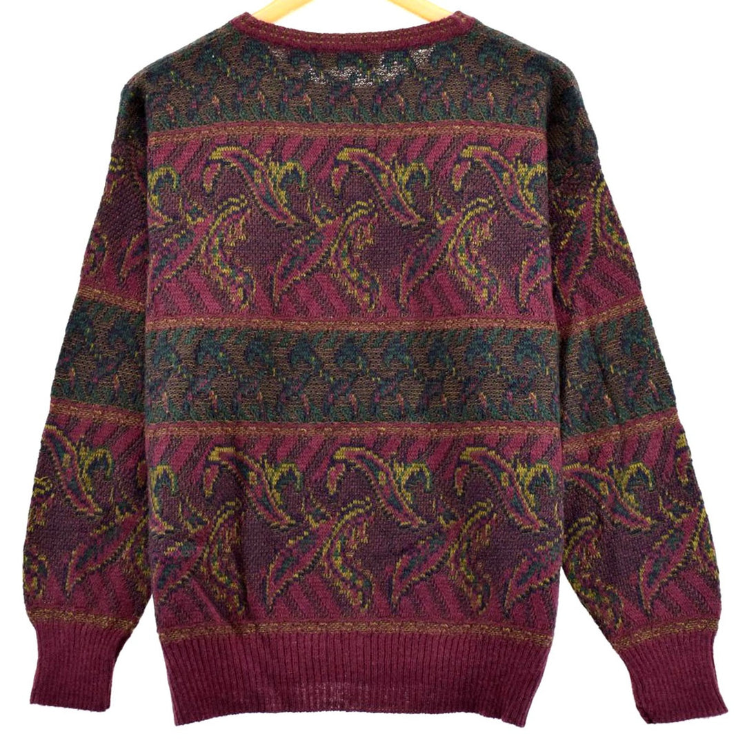 BRIAN MacNEIL All-over print acrylic x wool knit sweater for women, size M [Eluru] /eaa365995