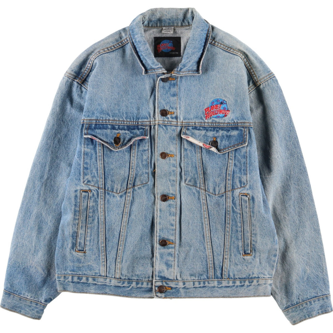 Planet Hollywood PLANET HOLLYWOOD Back Logo Denim Jacket G-Jean Men's M /eaa366281