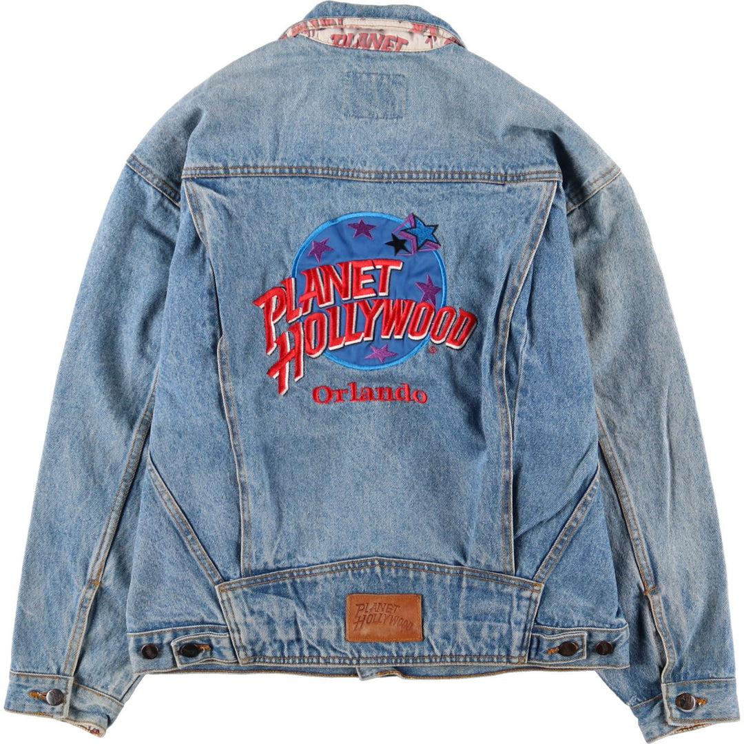 Planet Hollywood PLANET HOLLYWOOD Back Logo Denim Jacket G-Jean Men's M /eaa366281