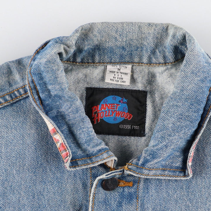 Planet Hollywood PLANET HOLLYWOOD Back Logo Denim Jacket G-Jean Men's M /eaa366281