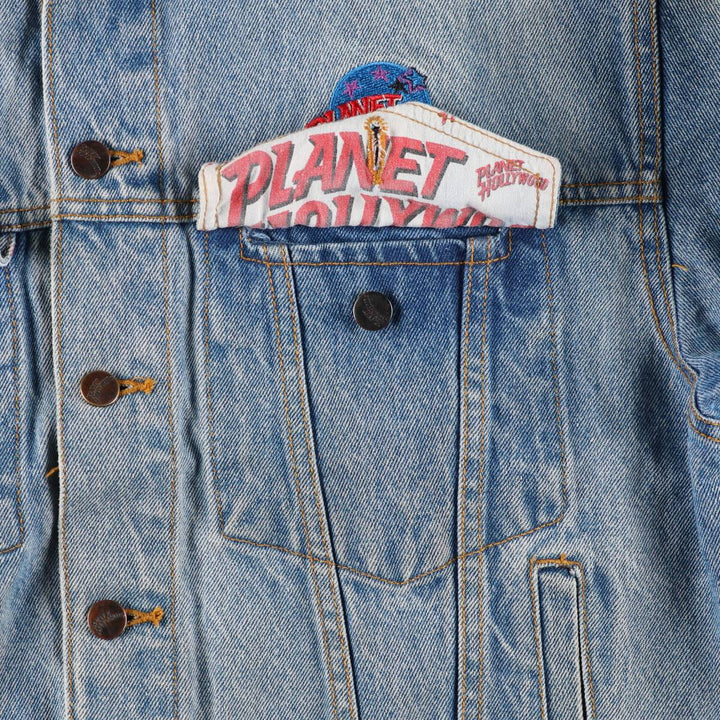 Planet Hollywood PLANET HOLLYWOOD Back Logo Denim Jacket G-Jean Men's M /eaa366281