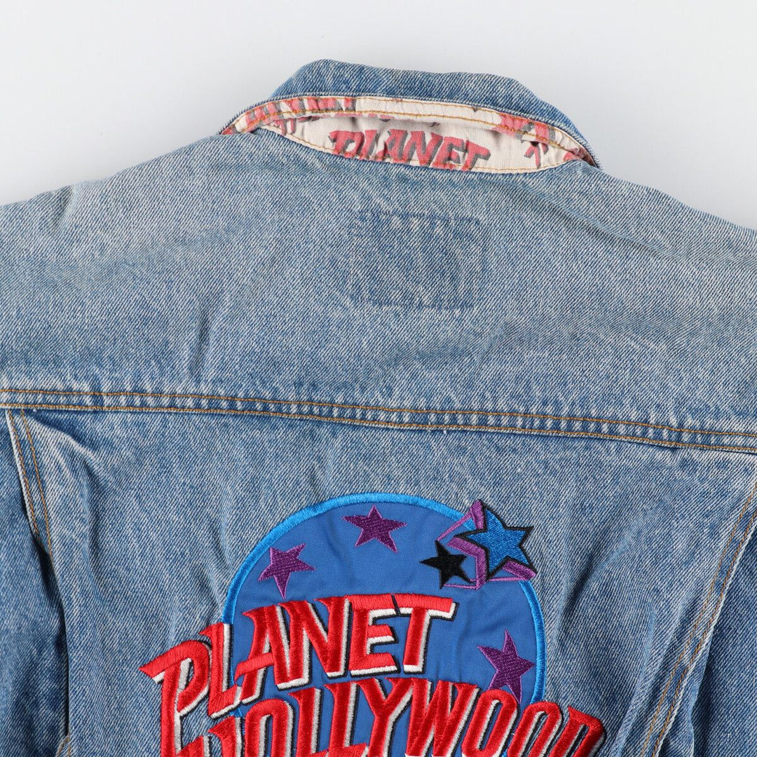 Planet Hollywood PLANET HOLLYWOOD Back Logo Denim Jacket G-Jean Men's M /eaa366281