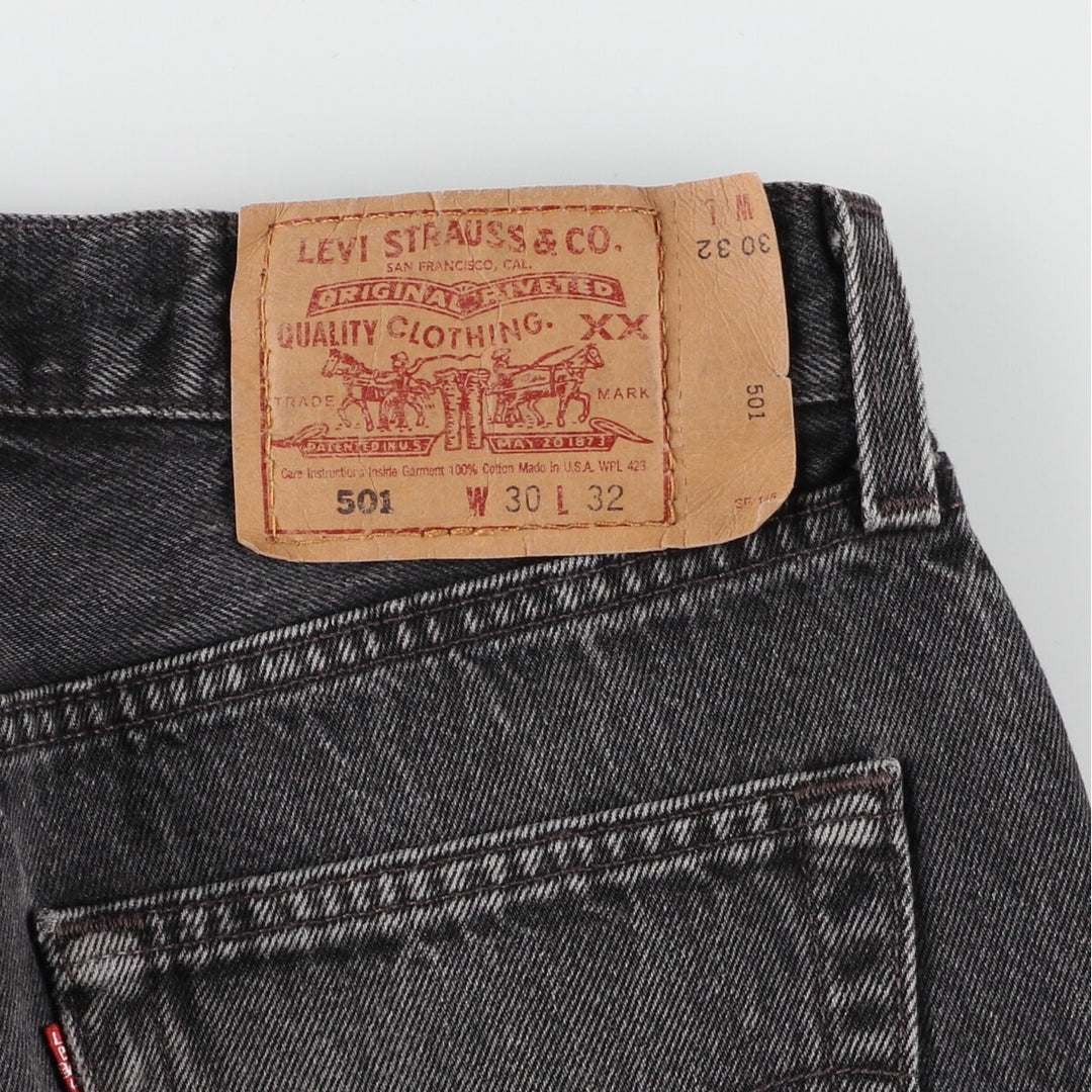 90'S Levi's 501 FOR WOMAN Black Jeans Straight Denim Pants Made in USA Women's L (w30) /eaa366535