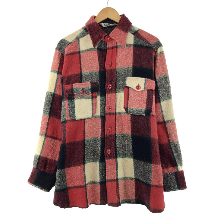 70'S WOOLRICH Check Pattern Wool Shirt Men's L Vintage /eaa366662