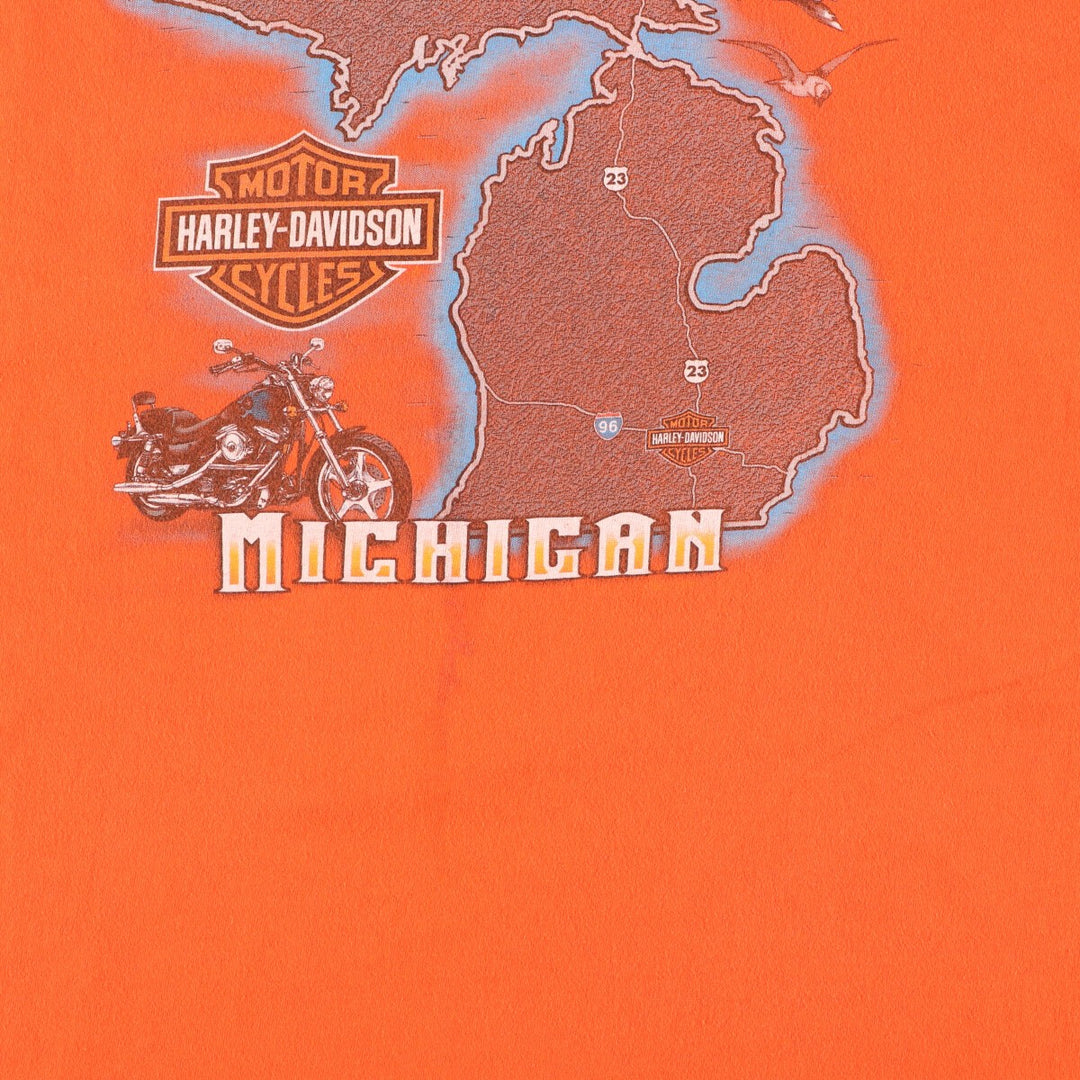 Harley Davidson Hanes Double-sided Print Hanes Chest Pocket Motorcycle Bike T-Shirt Made in USA Men's L /eaa367502