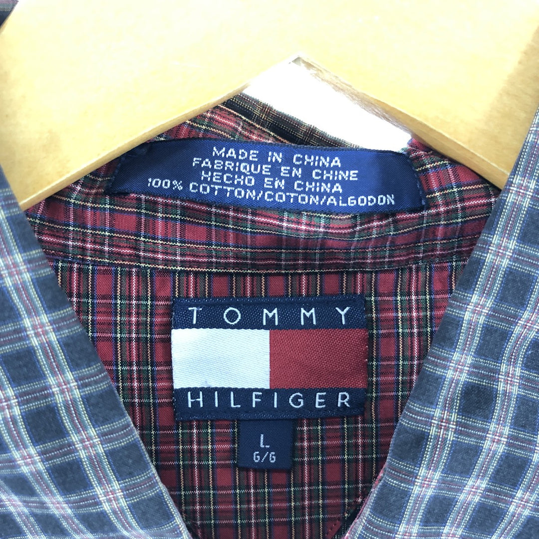 90'S Tommy Hilfiger Long Sleeve Button Down Check Shirt Men's L Vintage /eaa368129