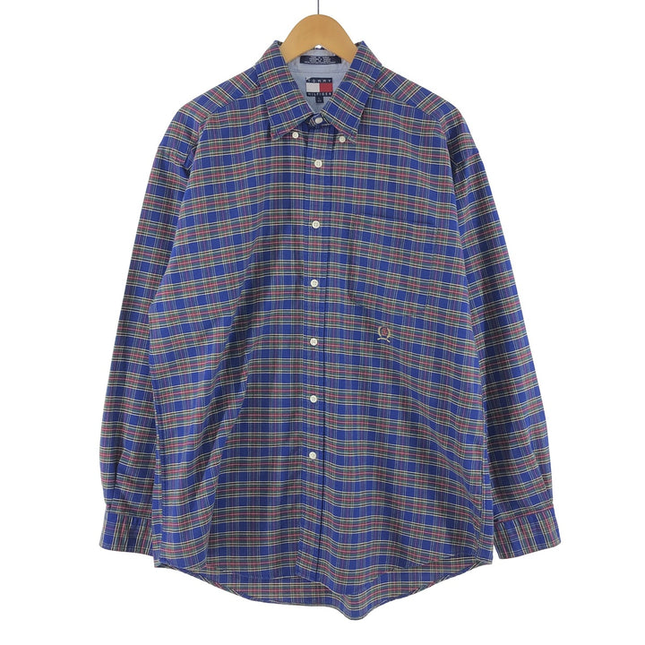 90'S Tommy Hilfiger Long Sleeve Button Down Check Shirt Men's L Vintage /eaa368130