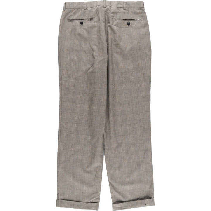 NAUTICA Check Pattern Two-pleat Wool Pants Slacks Men's W34 Vintage / eaa368140