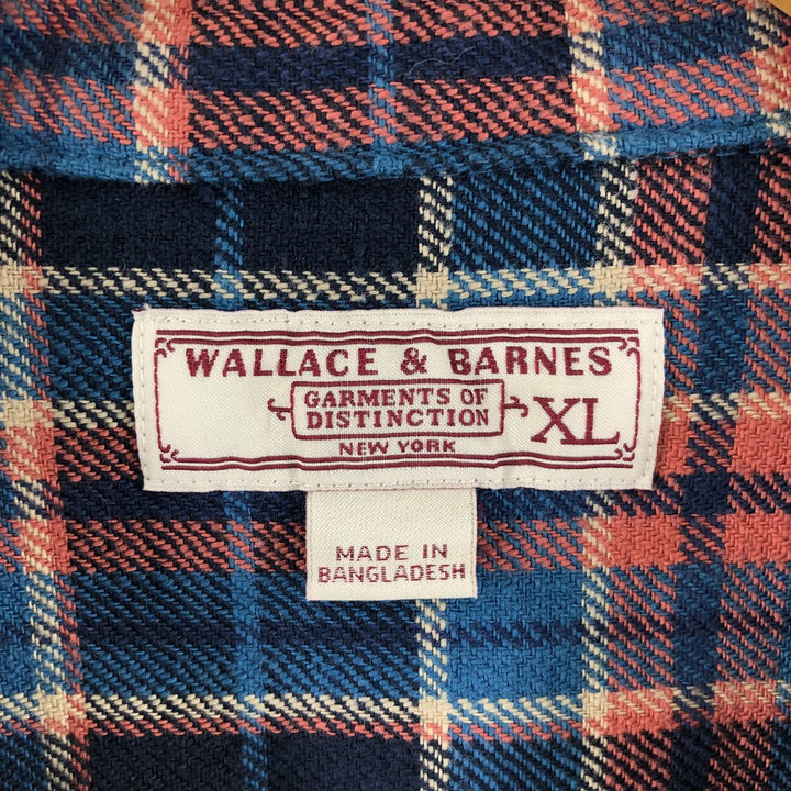 J.Crew WALLACE BARNES Wallace & Barnes Long Sleeve Check Pattern Light Flannel Shirt Men's XL /eaa368328