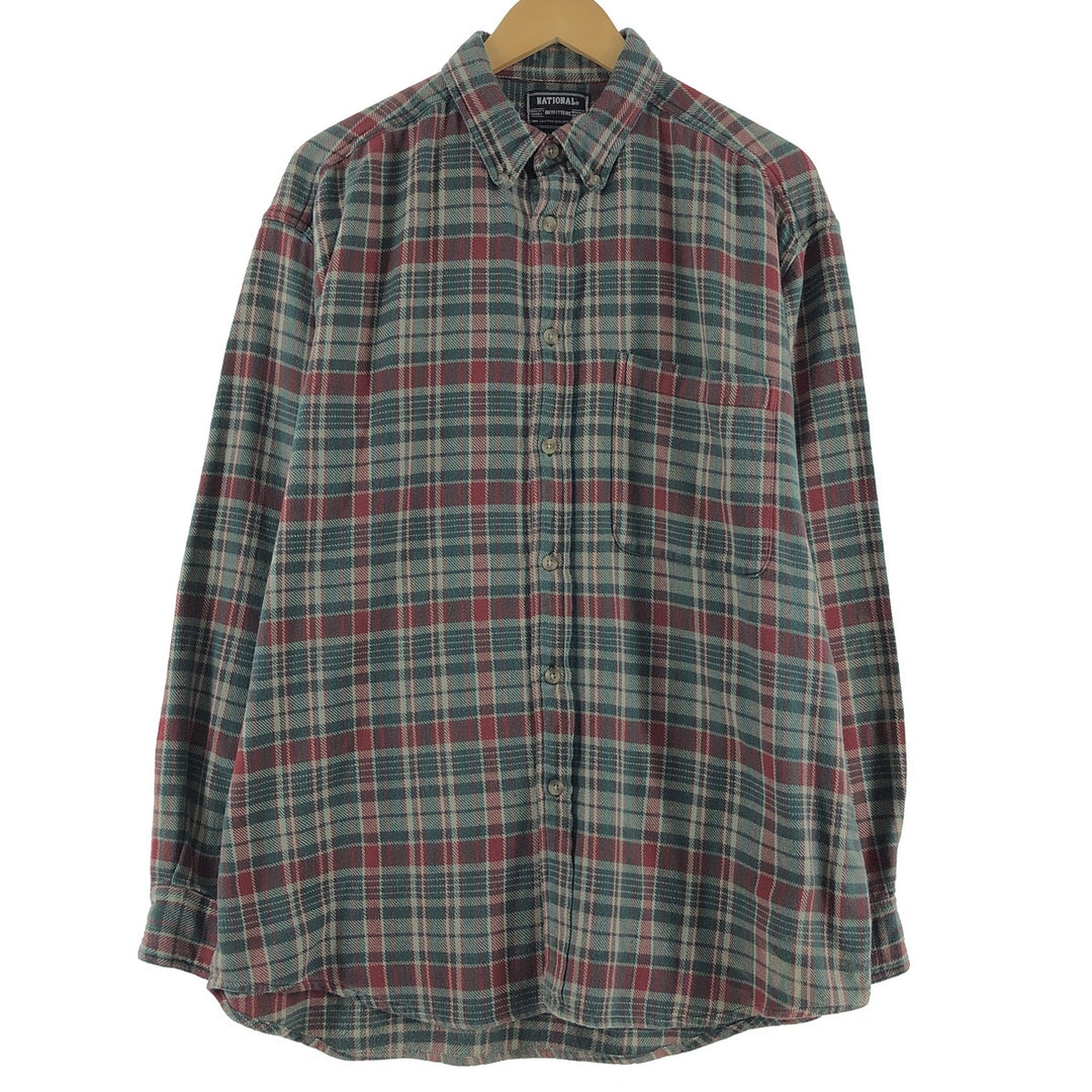 NATIONAL OUTFITTERS Check Pattern Long Sleeve Button Down Flannel Shirt Men's XL /eaa368391