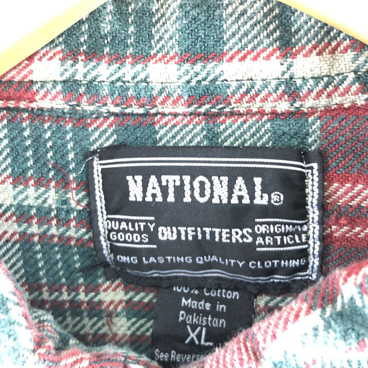 NATIONAL OUTFITTERS Check Pattern Long Sleeve Button Down Flannel Shirt Men's XL /eaa368391