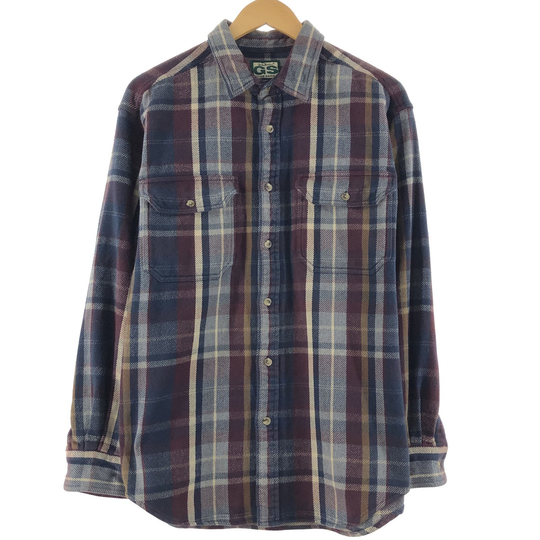 Qanden Mountain GS GUIDE SERIES Check Pattern Long Sleeve Heavy Flannel Shirt Men's XL /eaa368397