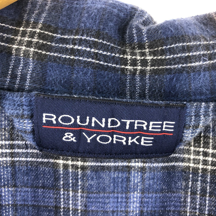 ROUNDTREE YORKE Long Sleeve Check Pattern Light Flannel Shirt Men's XL /eaa368436