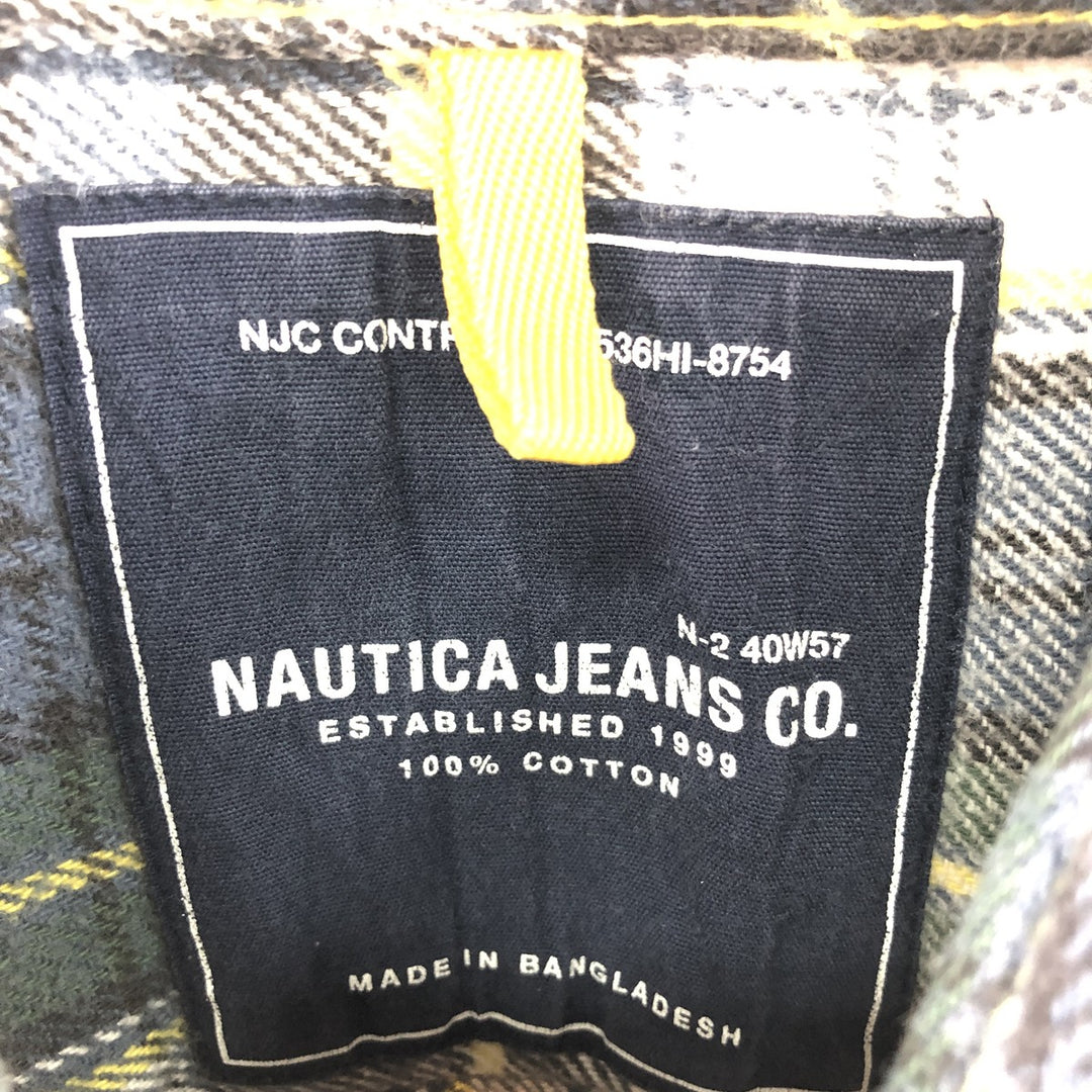 NAUTICA JEANS COMPANY Long Sleeve Check Pattern Flannel Shirt Men's L /eaa368447