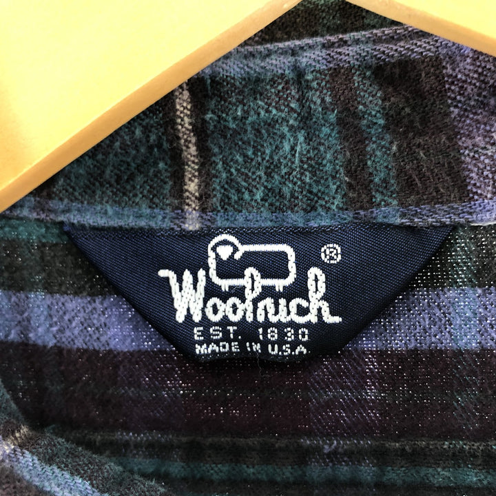 80'S WOOLRICH Check Pattern Long Sleeve Heavy Flannel Shirt Made in USA Men's L Vintage /eaa368452