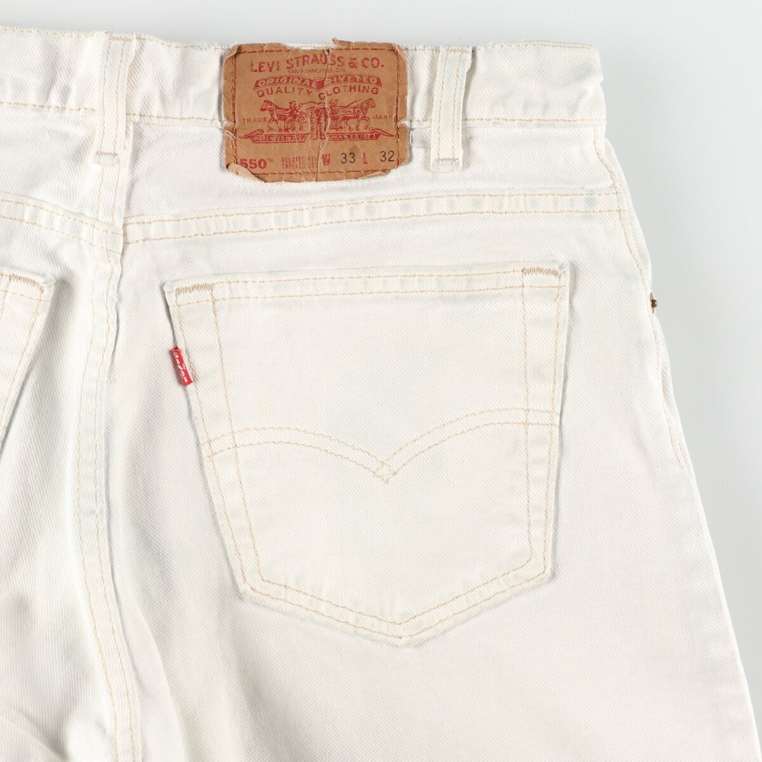 90'S Levi's 550 Relaxed Fit Tapered Leg White Jeans Tapered Denim Pants Made in USA Men's w32 /eaa368715