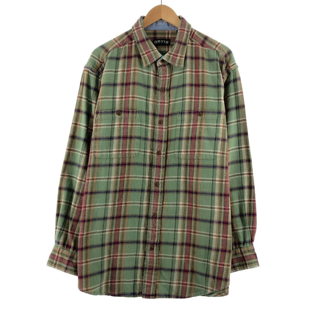 ORVIS Long Sleeve Check Pattern Flannel Shirt Men's XL /eaa368918