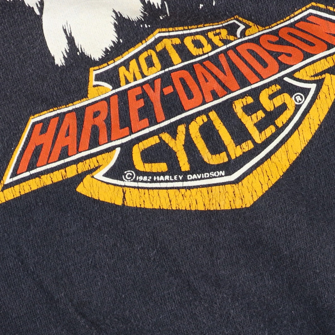 80'S Harley-Davidson Eagle Pattern Cut-off Sweatshirt Trainer Women's M Vintage /eaa368964