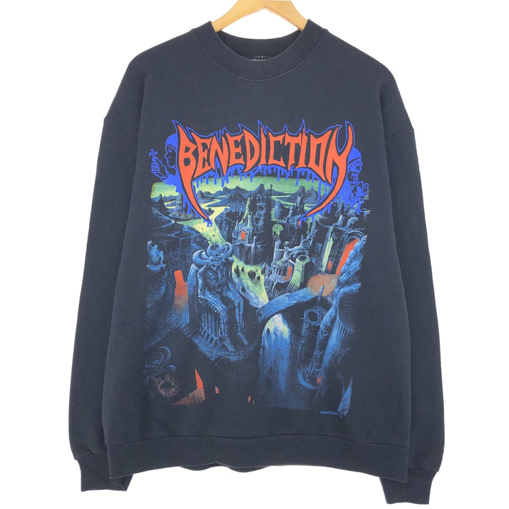 90'S Screen Stars Benediction Band Sweatshirt Trainer Men's XL Vintage Double-sided Print /eaa369015