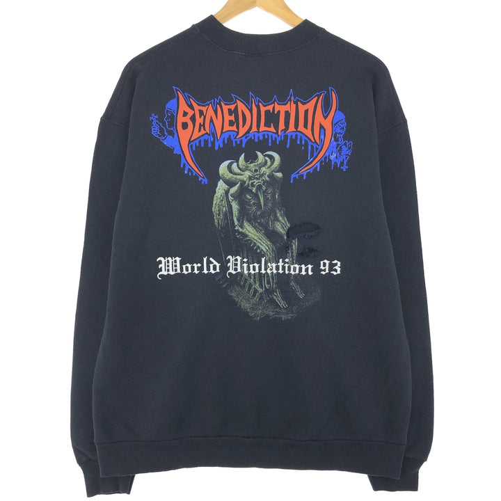 90'S Screen Stars Benediction Band Sweatshirt Trainer Men's XL Vintage Double-sided Print /eaa369015