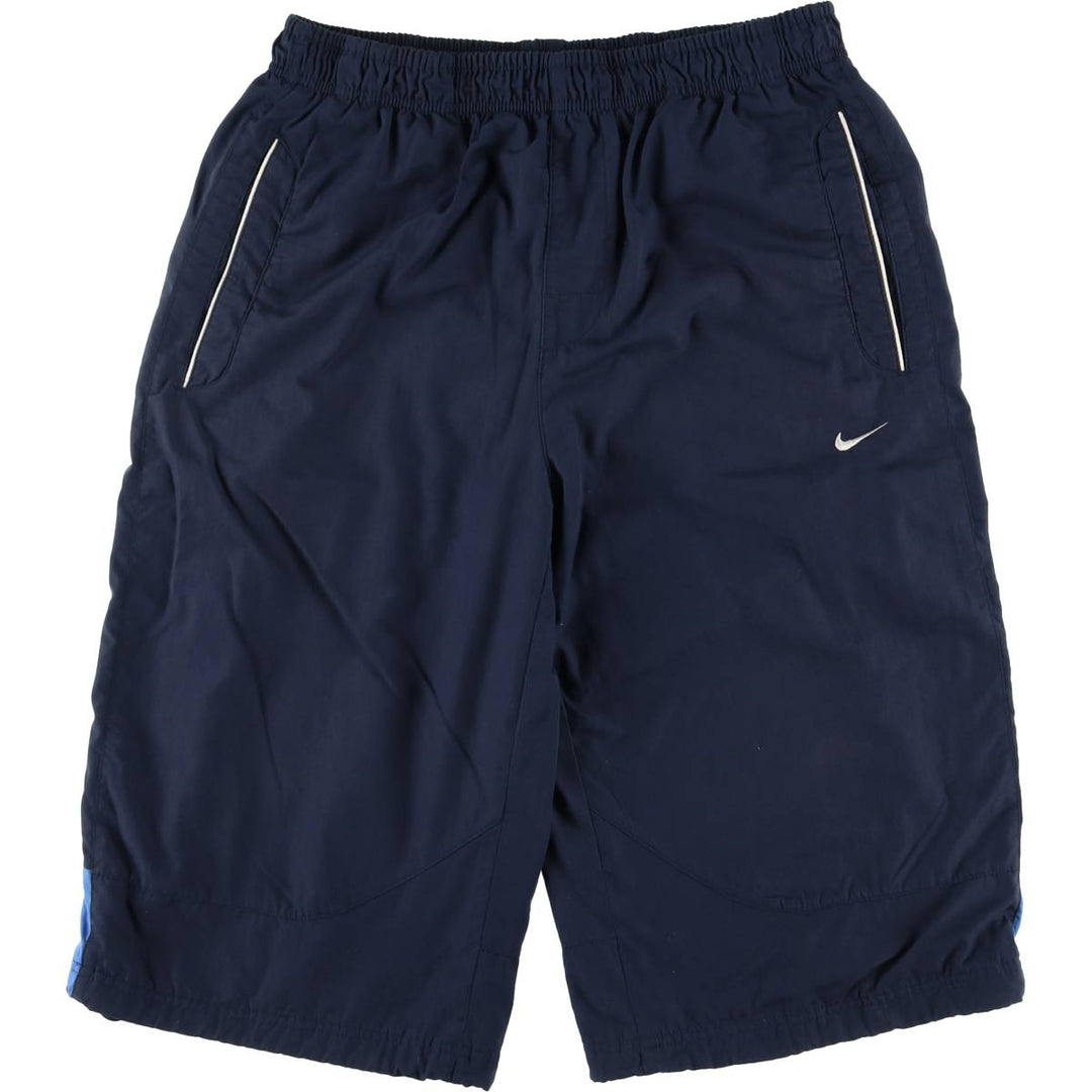 00'S Nike shorts, half pants, men's size L polyester navy blue type Vintage Second Hand