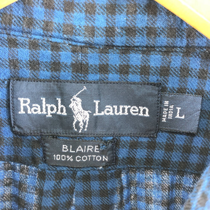 Ralph Lauren BLAILE Long Sleeve Check Pattern Button Down Light Flannel Shirt Men's XL /eaa369138