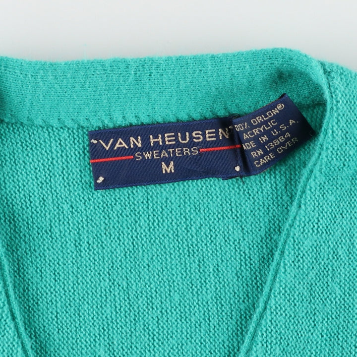 90'S VAN HEUSEN acrylic knit cardigan made in USA, men's M, vintage /eaa369435