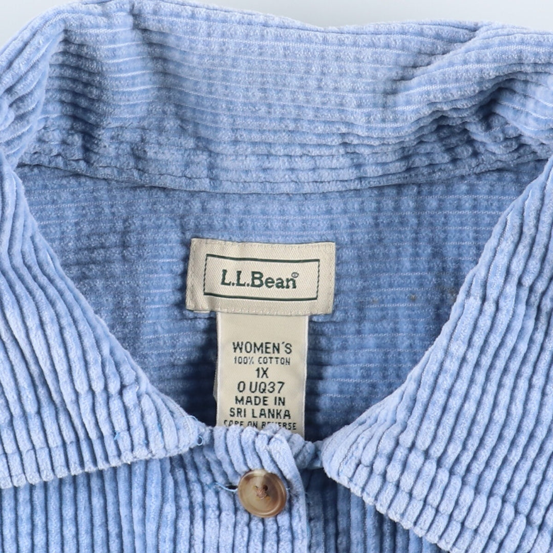 LLBean Long Sleeve Corduroy Shirt Women's XL /eaa370002