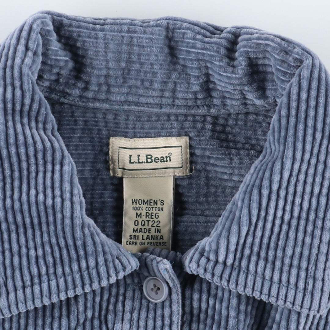 LLBean Long Sleeve Corduroy Shirt Women's L /eaa370006