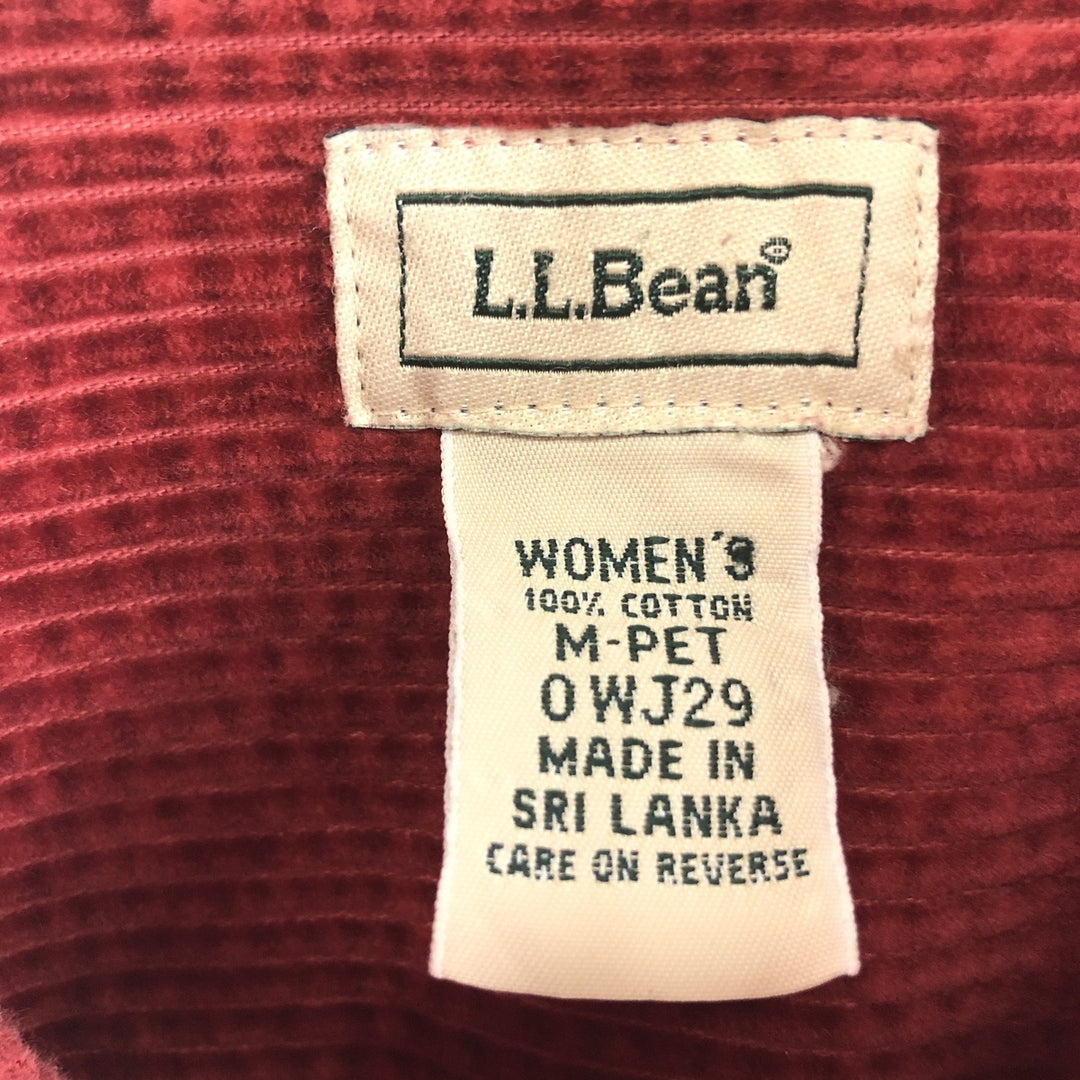 LLBean Long Sleeve Wide Ribbed Corduroy Shirt Women's S /eaa370009