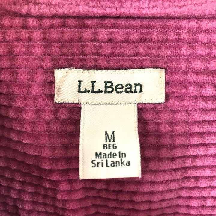 LLBean Long Sleeve Wide Ribbed Corduroy Shirt Women's M /eaa370010