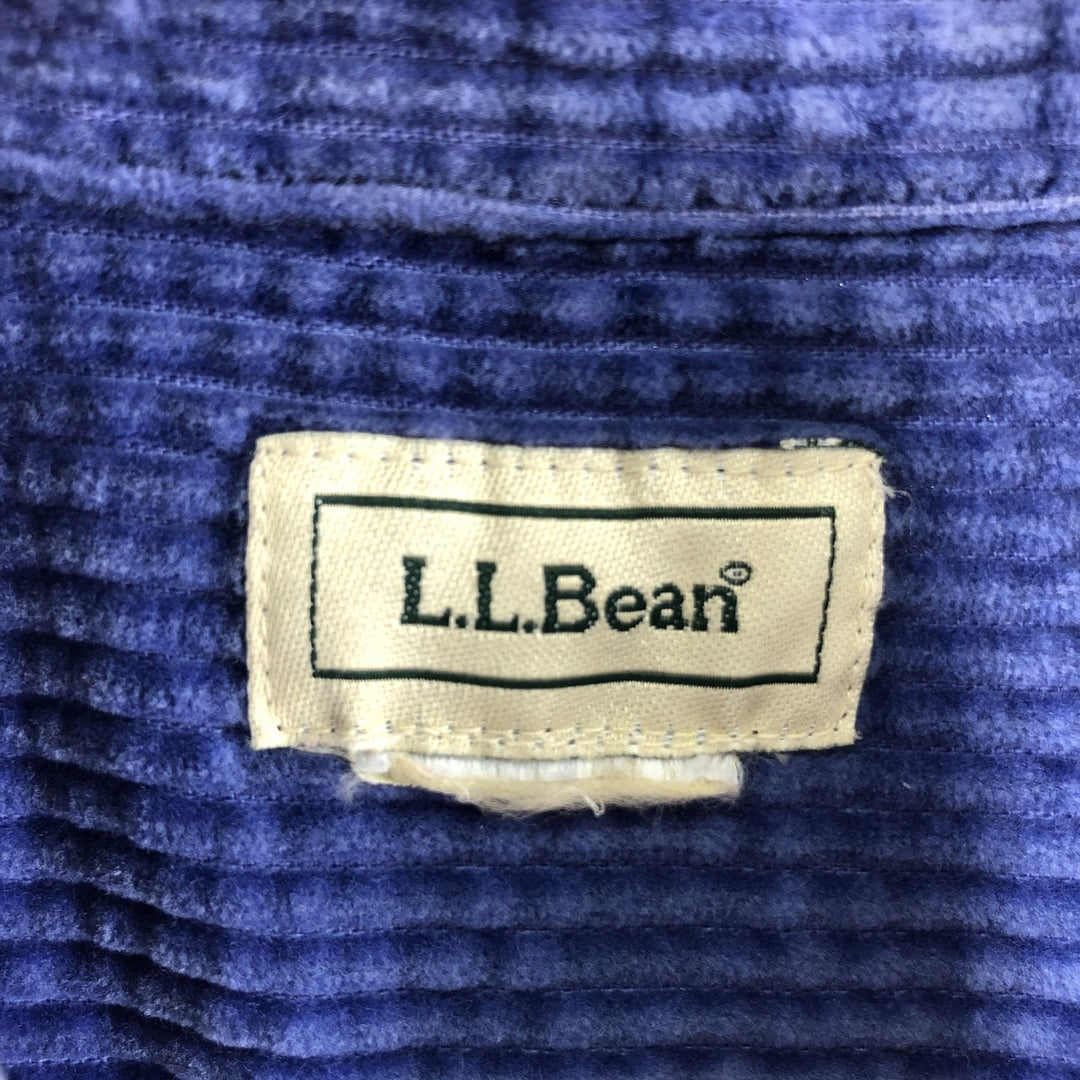 LLBean Long Sleeve Wide Ribbed Corduroy Shirt Women's L /eaa370197