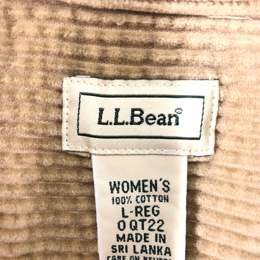 LLBean Long Sleeve Wide Ribbed Corduroy Shirt Women's L /eaa370198