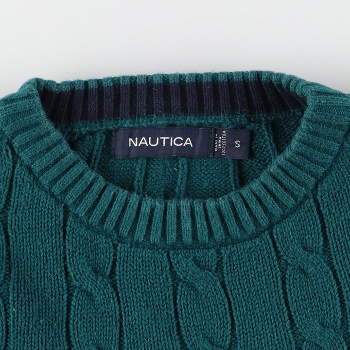 NAUTICA Cable Knit Cotton Sweater Men's S /eaa370646