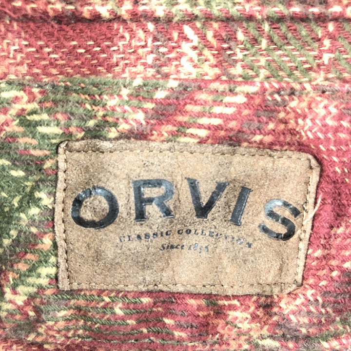 ORVIS Check Pattern Long Sleeve Heavy Flannel Shirt Men's XL /eaa370839