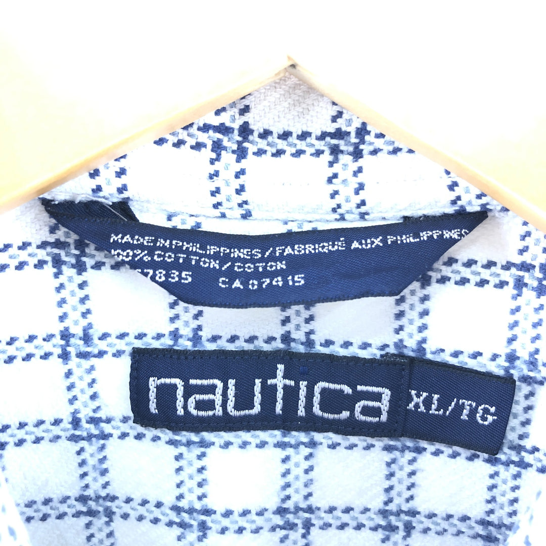 NAUTICA Check Pattern Long Sleeve Flannel Shirt Men's XL /eaa370872