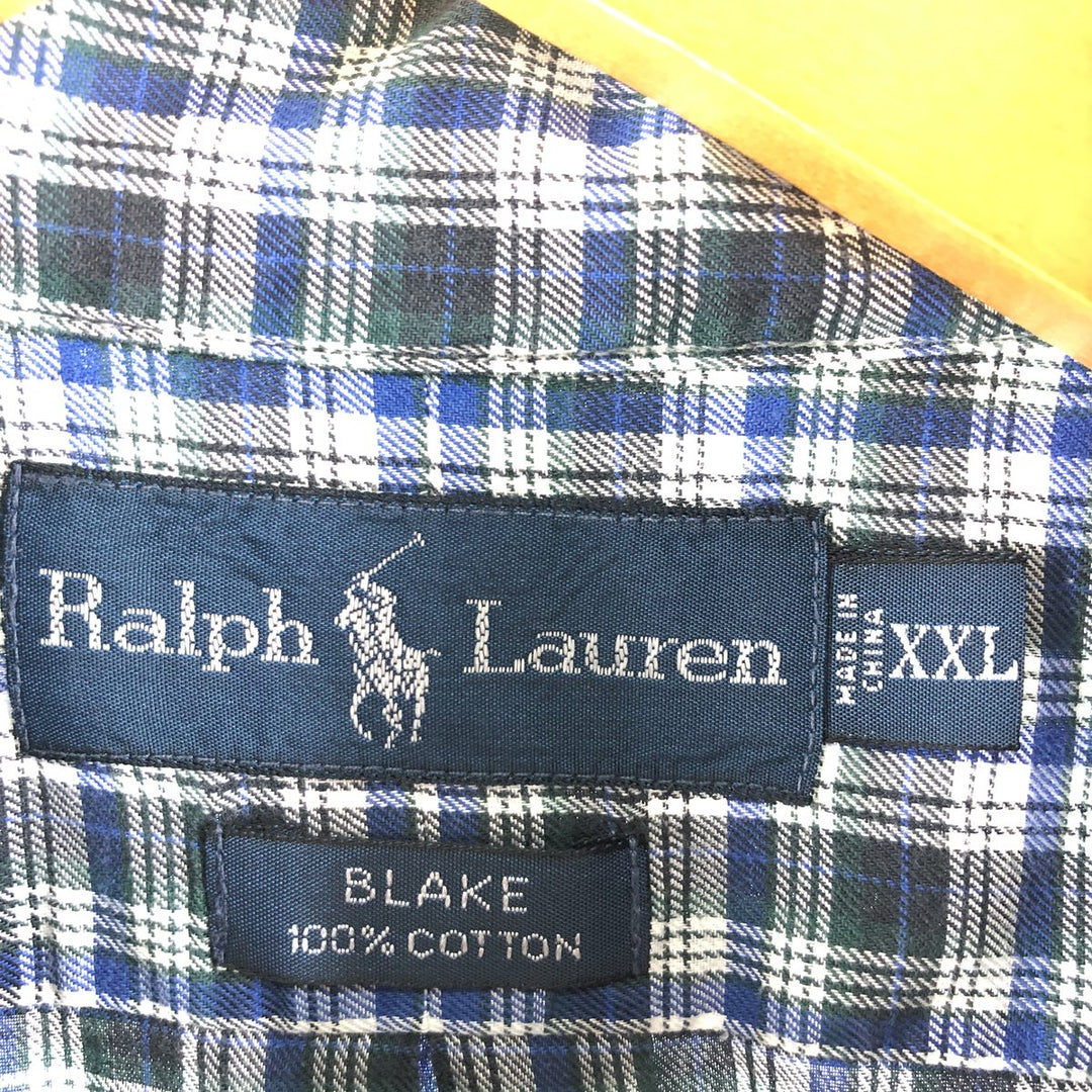 Ralph Lauren BLAKE long sleeve button down check shirt men's XXL /eaa371347